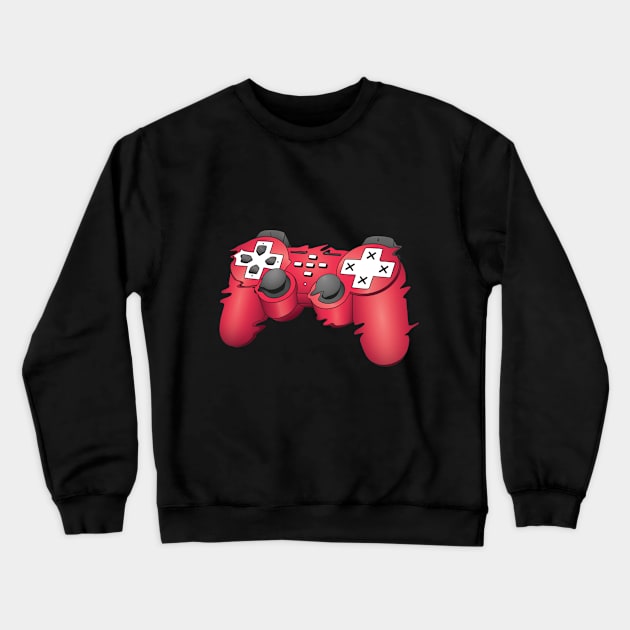 Funny Glitchy Gamers Gaming Video Controller Crewneck Sweatshirt by Upswipe.de